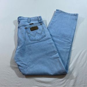 Wrangler Jeans Men 33-32 Straight Leg light denim blue unisex high rise Jeans